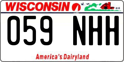 WI license plate 059NHH