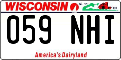 WI license plate 059NHI