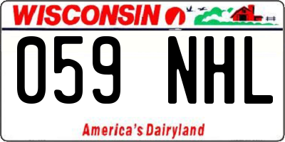WI license plate 059NHL
