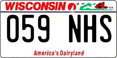 WI license plate 059NHS