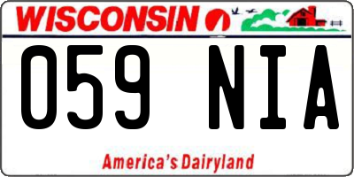 WI license plate 059NIA