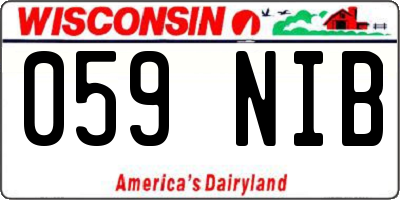 WI license plate 059NIB