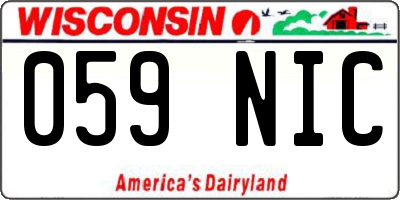 WI license plate 059NIC