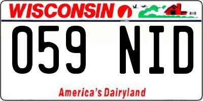 WI license plate 059NID