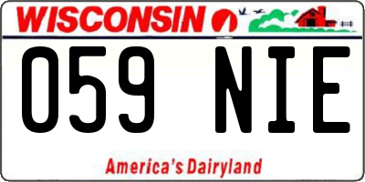 WI license plate 059NIE