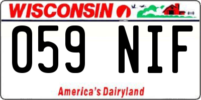 WI license plate 059NIF