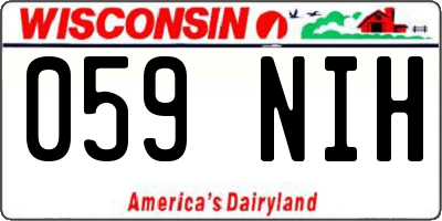 WI license plate 059NIH