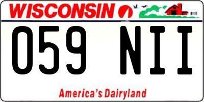 WI license plate 059NII