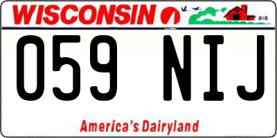 WI license plate 059NIJ