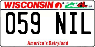 WI license plate 059NIL