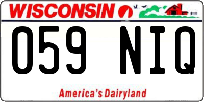 WI license plate 059NIQ