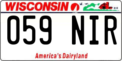 WI license plate 059NIR