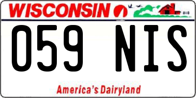 WI license plate 059NIS