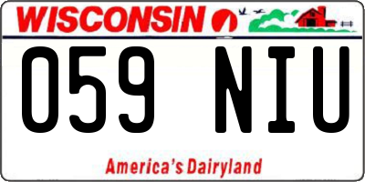 WI license plate 059NIU