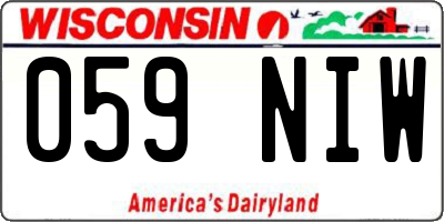 WI license plate 059NIW