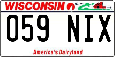 WI license plate 059NIX