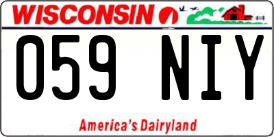 WI license plate 059NIY
