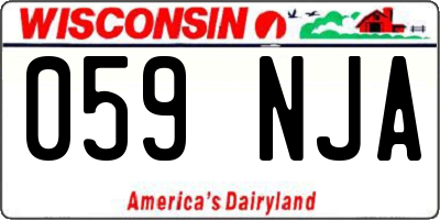 WI license plate 059NJA