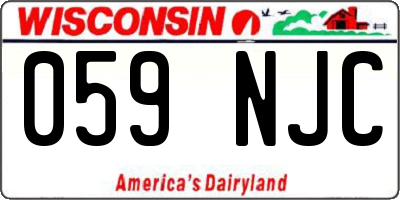 WI license plate 059NJC