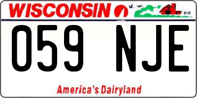 WI license plate 059NJE