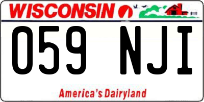 WI license plate 059NJI