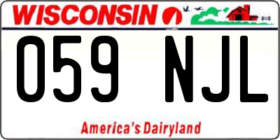 WI license plate 059NJL