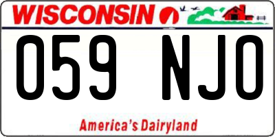 WI license plate 059NJO