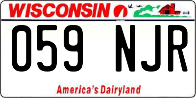 WI license plate 059NJR
