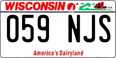 WI license plate 059NJS