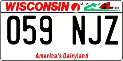 WI license plate 059NJZ