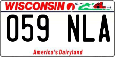 WI license plate 059NLA