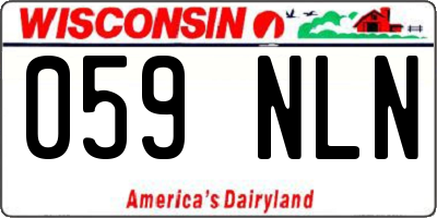 WI license plate 059NLN