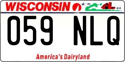 WI license plate 059NLQ