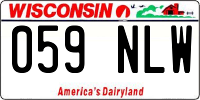 WI license plate 059NLW