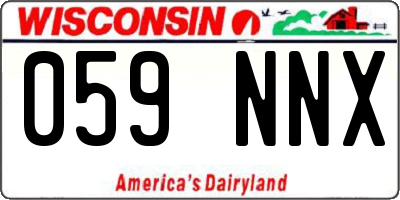WI license plate 059NNX