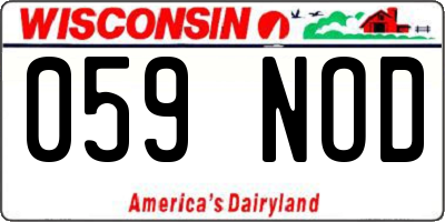 WI license plate 059NOD