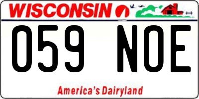 WI license plate 059NOE