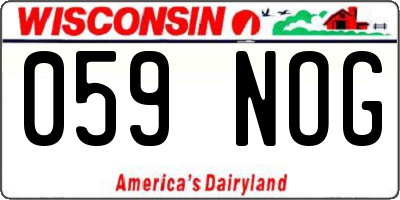 WI license plate 059NOG