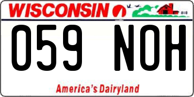 WI license plate 059NOH