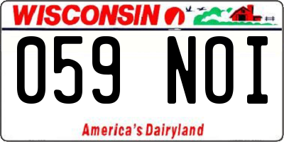 WI license plate 059NOI