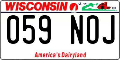 WI license plate 059NOJ