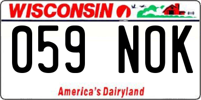 WI license plate 059NOK