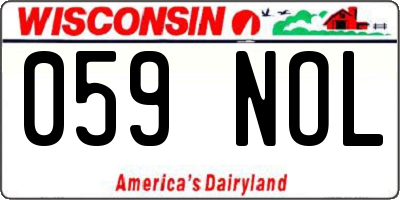WI license plate 059NOL