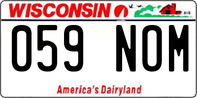 WI license plate 059NOM