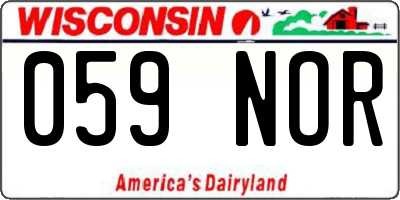 WI license plate 059NOR