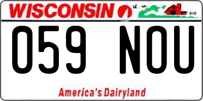 WI license plate 059NOU