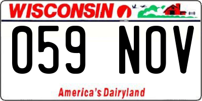 WI license plate 059NOV