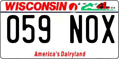 WI license plate 059NOX