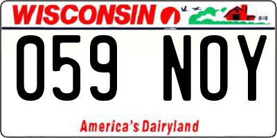 WI license plate 059NOY