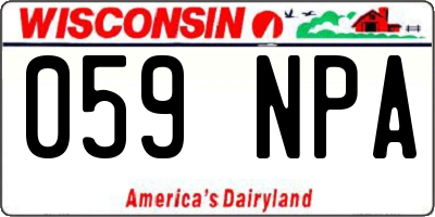WI license plate 059NPA